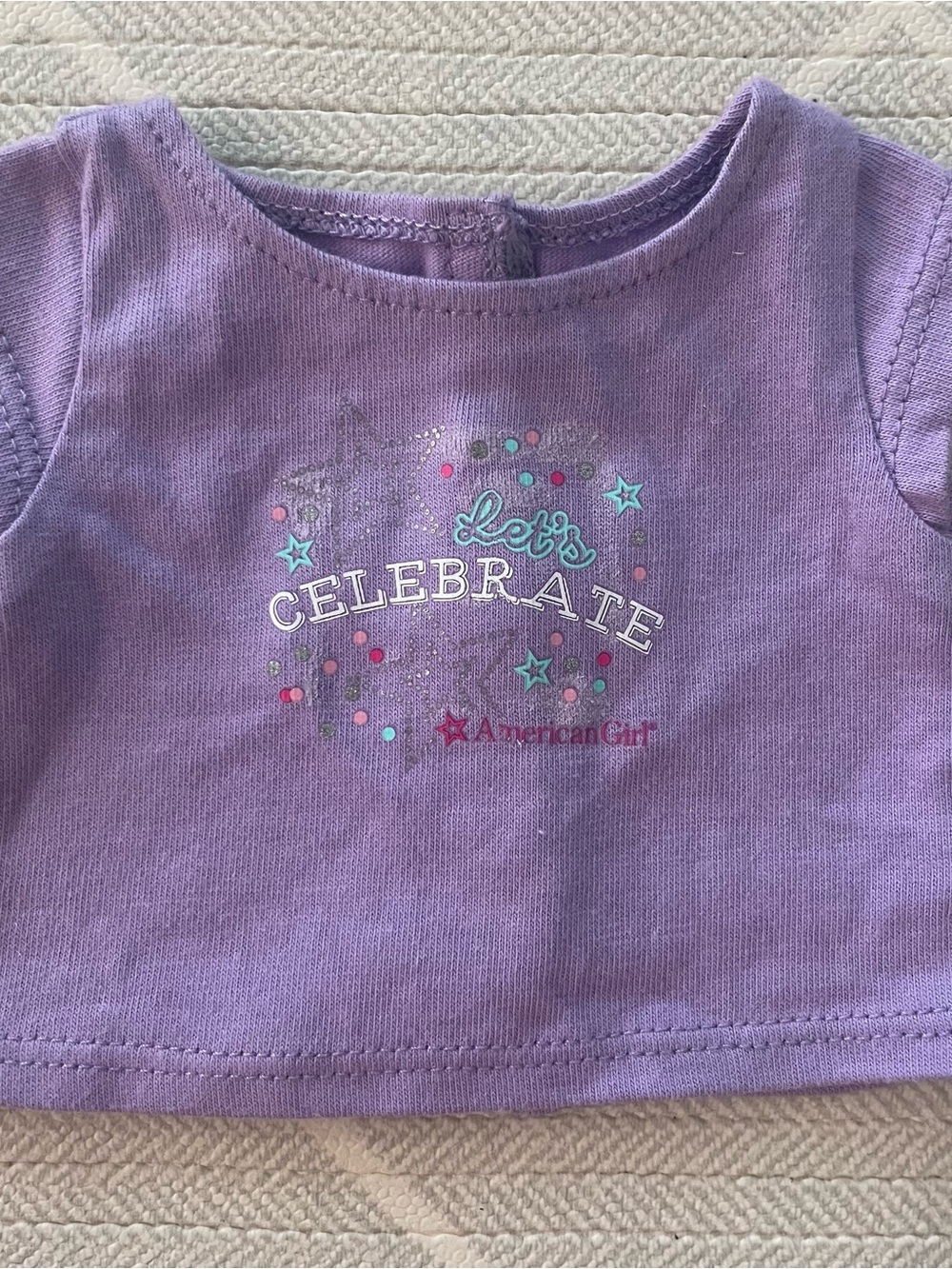 American Girl doll "Let's Celebrate" purple sleeveless shirt